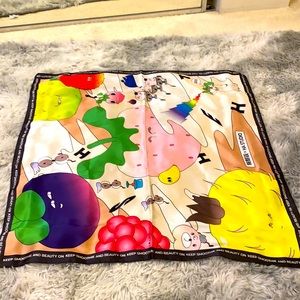 90cm*90cm scarf in fruit print